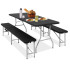 Sulankstomas stalas su dviem suolais, Springos GF0098, 180 x 74 x 74 cm