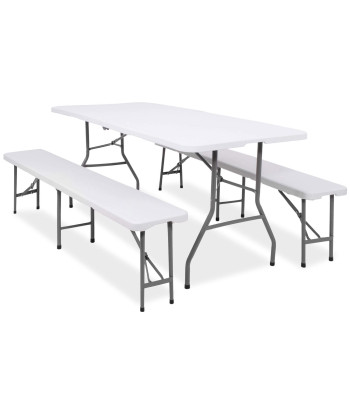 Sulankstomas stalas su 2 suolais – Springos GF0099, 180 x 74 x 74 cm