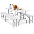 Sulankstomas stalas su 2 suolais – Springos GF0099, 180 x 74 x 74 cm