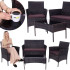 Sodo baldų komplektas iš technoratano: sofa, 2 kėdės ir stalas, rudas, Springos GF0059