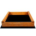 Medinė smėlio dėžė su geotekstilės pagrindu, Springos PS120IE, 120x120 cm