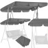 Sodo sūpynių stogelis, pilkas – Springos GS0013R, 200 x 140 cm