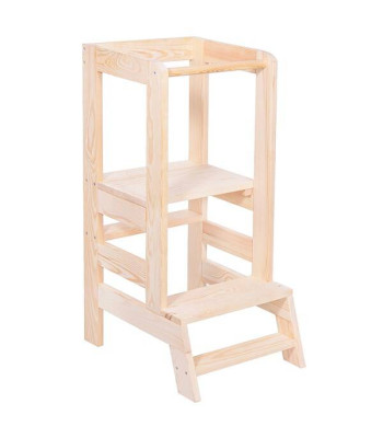 Virtuvės pagalbininkas, platforma vaikams Springos KCH01 Natural, 39 x 52 x 90 cm