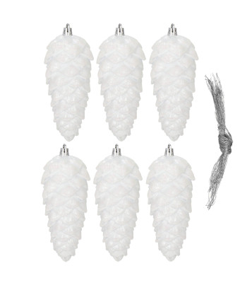 Kalėdiniai eglutės žaisliukai – kankorėžiai, Springos CA1170, 6 vnt., 14 cm