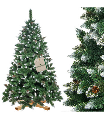 Dirbtinė kalėdinė eglutė su snieguotu deimantinės pušies efektu ir kankorėžiais, Premium Royal Trees Springos CT0191, 220 cm