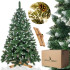 Dirbtinė kalėdinė eglutė su snieguotu deimantinės pušies efektu ir kankorėžiais, Premium Royal Trees Springos CT0191, 220 cm