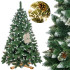 Dirbtinė kalėdinė eglutė premium „Royal Trees Springos“, snieguota deimantinė pušis su kankorėžiais, 180 cm, CT0190