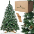 Dirbtinė kalėdinė eglutė, snieguota deimantinė pušis su kankorėžiais, Premium Royal Trees Springos CT0189, 150 cm