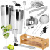 Barmeno rinkinys plaktuvas tin tin stovas Springos KI0011 14 vnt. sidabrinis