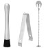 Barmeno rinkinys plaktuvas tin tin stovas Springos KI0011 14 vnt. sidabrinis