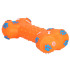Guminis šunų žaislas – kramtomas kaulas su garsu Springos PA0287, oranžinis, 16 cm