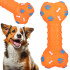 Guminis šunų žaislas – kramtomas kaulas su garsu Springos PA0287, oranžinis, 16 cm
