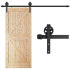 Stumdomų durų sistema „barn door“ su bėgeliu ir furnitūra iki 100 kg, matinė juoda, Springos HA5007, 183 cm