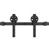 Stumdomų durų sistema „barn door“ su bėgeliu ir furnitūra iki 100 kg, matinė juoda, Springos HA5007, 183 cm