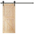Stumdomų durų sistema „barn door“ su bėgeliu ir furnitūra iki 100 kg, matinė juoda, Springos HA5007, 183 cm