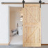 Stumdomų durų sistema „barn door“ su bėgeliu ir furnitūra iki 100 kg, matinė juoda, Springos HA5007, 183 cm
