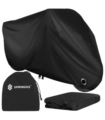 Dviračio, motociklo ir motorolerio uždangalas Springos GA0204, atsparus vandeniui, juodas, 250x125x90 cm