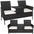 Sodo baldų komplektas iš technoratano, 3 dalių, juodos ir ekru spalvų – Springos GF0068, 143 x 50 x 86 cm