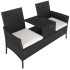 Sodo baldų komplektas iš technoratano, 3 dalių, juodos ir ekru spalvų – Springos GF0068, 143 x 50 x 86 cm