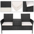 Sodo baldų komplektas iš technoratano, 3 dalių, juodos ir ekru spalvų – Springos GF0068, 143 x 50 x 86 cm