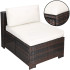 Modulinis sodo baldų komplektas – stalas, fotelis, sofa, 4 moduliai, rudos ir kreminės spalvos, Springos GF0062