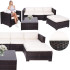Modulinis sodo baldų komplektas – stalas, fotelis, sofa, 4 moduliai, rudos ir kreminės spalvos, Springos GF0062