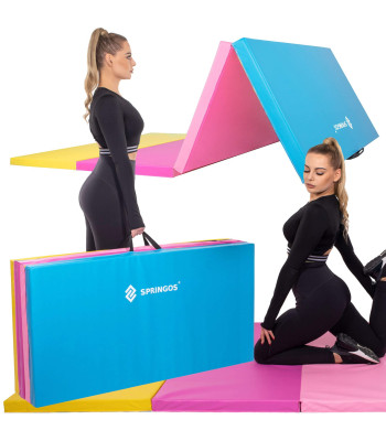 Sulankstomas gimnastikos kilimėlis Springos, įvairiaspalvis, FA0064, 240 cm