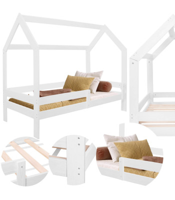 Vaikiška namelio formos lova Springos BD01 WHITE, 160x80 cm