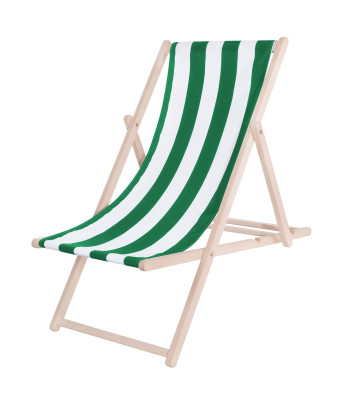 Sodo gultas, žaliai baltos juostos, 3 padėčių atlošo reguliavimas – Springos DC0001 DSWLG, 58 x 124 cm
