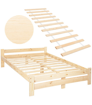Springos® medinė dvigulė lova, šviesiai ruda – 200x160