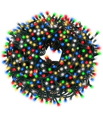 Kalėdinė lempučių girlianda, įvairiaspalvė ir šaltai balta, Springos CL1009, 1000 LED, 81,5 m