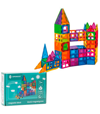 Magnetinis konstruktorius – Springos KG0047, 60 dalių