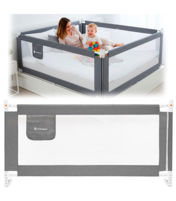 Lovos apsauginis turėklas vaikams Springos, pilkas, 160 cm