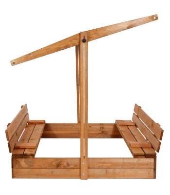 Medinė smėlio dėžė su stogeliu Springos SBX120RSET 120 x 120 cm