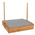 Medinė smėlio dėžė su stogeliu Springos SBX120RSET 120 x 120 cm