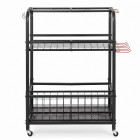 Instrumentų vežimėlis, mobilus organizatorius, juodas, iki 80 kg, Springos® GA0267, 96 x 66 x 40 cm