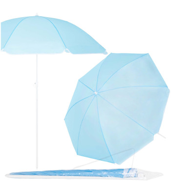 Paplūdimio skėtis, mėlynas, UPF50+, su dėklu, Springos® BU0026, 160 cm
