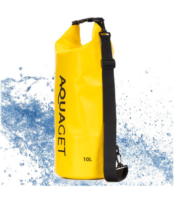 Vandeniui atsparus krepšys su peties diržu, geltonas, Aquaget® AQ0022, 10L, IPX6