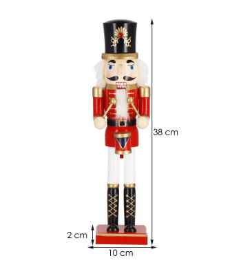 Kalėdinė dekoracija – riešutų gliaudytojas su būgnais, Springos CA0818, 38 cm