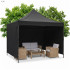 Sulankstoma sodo pavėsinė su šoninėmis sienomis, juoda, Springos GP0011, 3 × 3 m