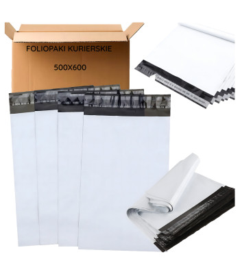 Foliopakai Kurierskie Balti 500x600 50 vnt