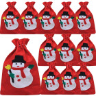 12 x Kalėdinis Maišas – Raudona Dovanų Krepšys