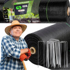 Agroplėvelė nuo piktžolių su 20 kaiščių, 1,6 m x 100 m, 70 g/m², juoda