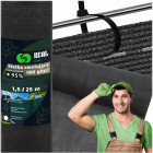 Tvoros uždangalas - tinklas nuo saulės ir vėjo 95%, 1.5x25 m, 180 g/m², juodas