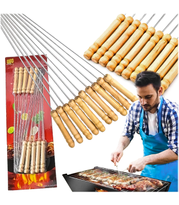 Metaliniai Iešmai Šašlykams 10 vnt 30 cm