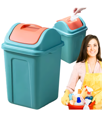 Plastikinis šiukšlių dėžė su pakeliamu dangčiu
