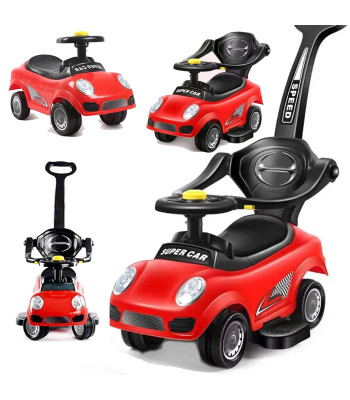 Vaikiškas stumdomas automobilis 3 viename su LED šviesomis ir garsais
