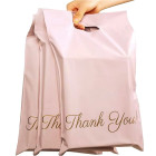 Rožinės kurjerinės pakuotės su rankena 500x600 + 70 mm 'Thank You'