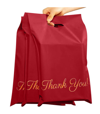 Prabangūs kurjeriniai vokai siuntiniams su rankena - Thank You, 310x420mm, bordinė