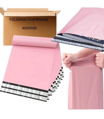 Foliopaki kurjeriniai rožiniai 400x500 50 vnt